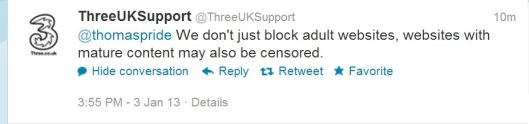 three UK blocking websites